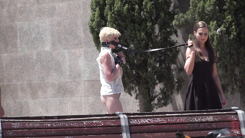 PUBLIC DISGRACE - Petite Whore Molly Saint Rose Fucked And Humiliated In Public Plaza!!